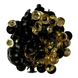 Helmet Hardware - Black & Gold Eyelets