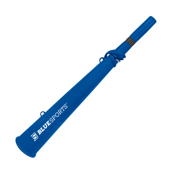 PLASTIC CHEER HORN WITH WHISTLE | Blue Sports